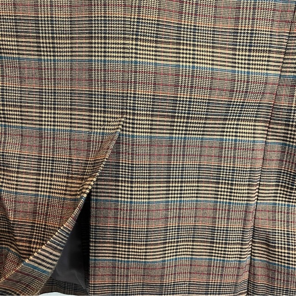 ModCloth Single Button Brown Plaid Blazer Size Large - Picture 10 of 11